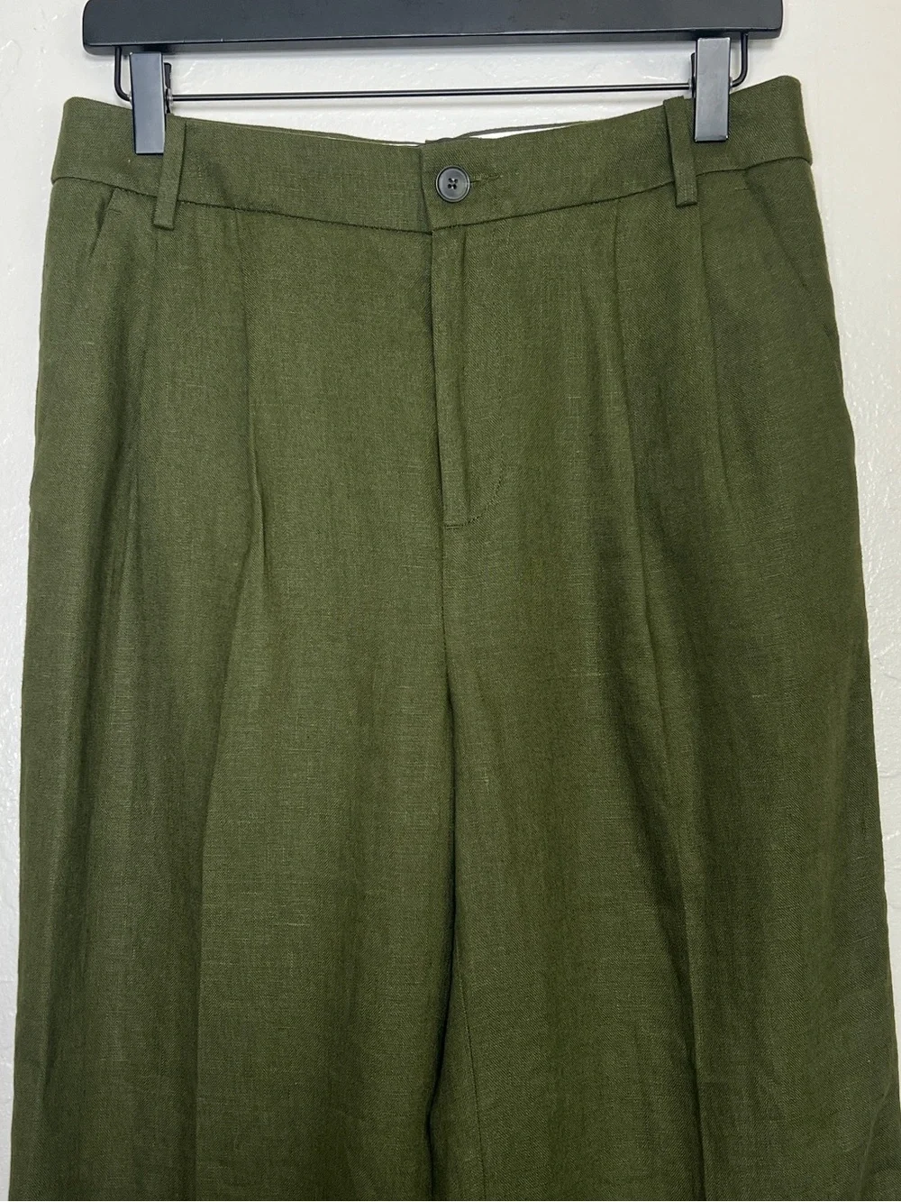 BANANA REPUBLIC Women’s Size 4 Camo Green Palma Straight-Leg Linen Pant